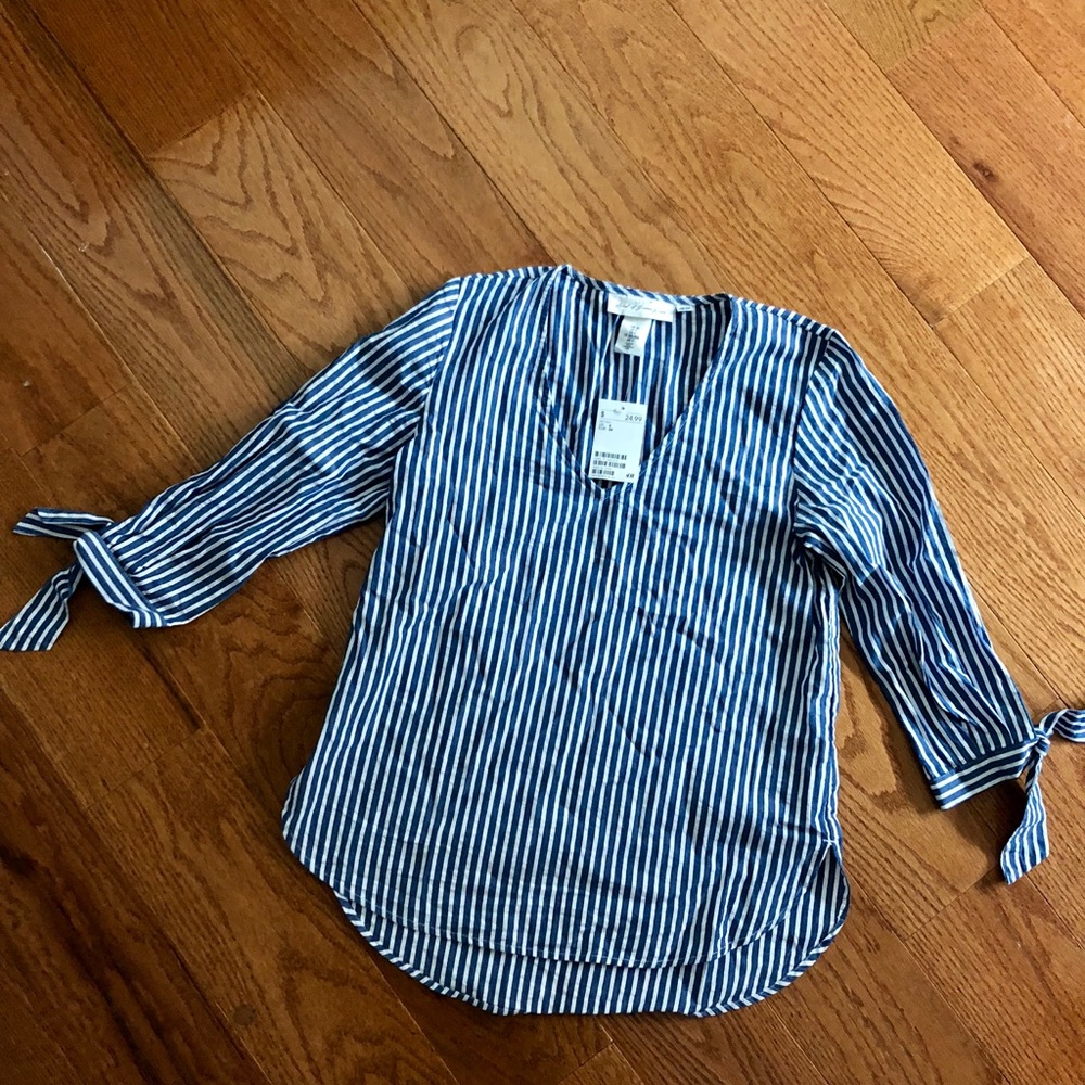 Blue and white striped shirt